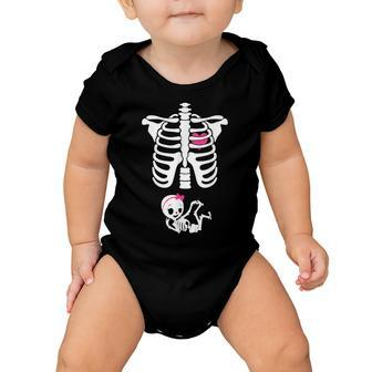 Maternity Baby Girl Skeleton Cute Halloween Pregnancy Bump Baby Onesie - Thegiftio UK