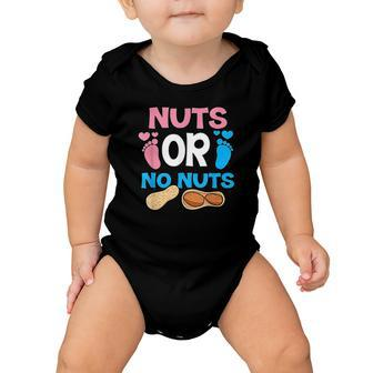 Nuts Or No Nuts Gender Reveal Baby Shower Mom Dad Baby Onesie - Thegiftio UK
