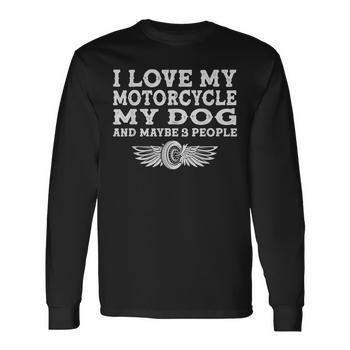 T-shirt Homme Drôle "I Like Motorcycles And Dogs And Maybe 3 People" - Norsar - Neuf Avec Étiquettes