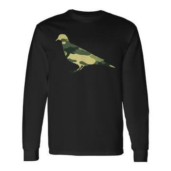 【Bohemians】 CAMOUFLAGE PIGEON SHIRT 鳩柄 Military Dove Camo Men Print Us Pigeon Bird Veteran T-Shirt - Seseable