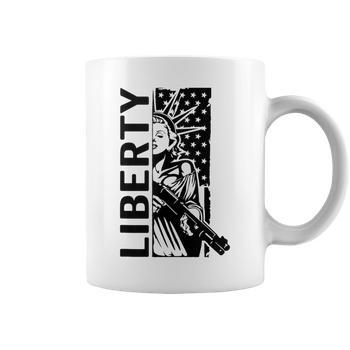 Liberty Lady Statue Shotgun Usa Pro Gun 2Nd Amendment T-Shirt - Seseable