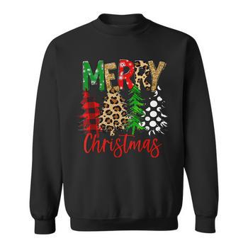 Vintage Christmas Sweatshirt For Women - Cute Plaid Tree Graphic Holiday Pullover - View #13