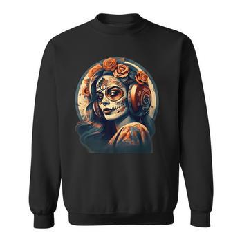 Sweatshirt Dia De Los Muertos - Crânes De Calavera Colorés, Célébration Du Jour Des Morts