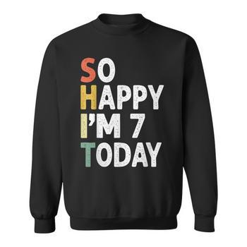 8 Years Old Birthday Vintage So Happy Im 8 Today Long Sleeve T