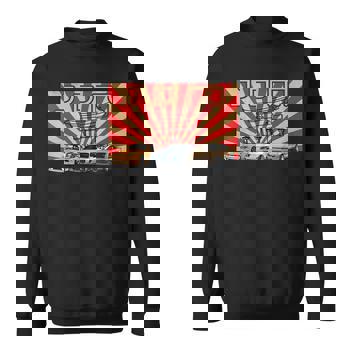 Jdm Japanese Drift Car Vintage Sunset Graphic Men's Back