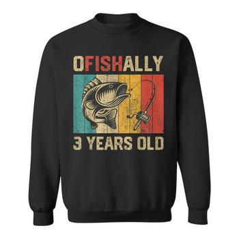 Ofishally 3 Years Old Fishing Birthday Fisherman Men's Back Print T-shirt