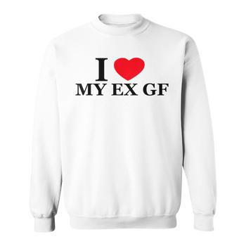 I Love My Ex Girlfriend Red Heart Trendy Long Sleeve T-Shirt | Mazezy
