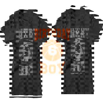 Kids 6 Years Old Boy 6th Birthday T-Shirt Basketball Theme Gifts