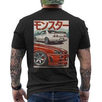 JDM Skyline R34 Car Tuning Japan Rising Sun Drift Long Sleeve T-Shirt