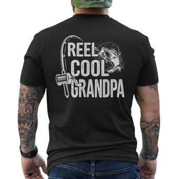 Reel Cool Grandpa Fisherman Fishing Fathers Day For Dad Papa Big and Tall Men  T-shirt