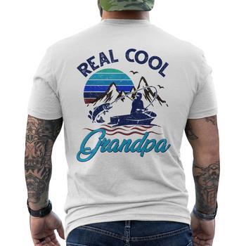 Mens Cool Grandpa Fishing Shirt Fisherman Men Fathers Day Back