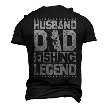 Fishing Rod Husband Dad Fishing Legend Fishing Men Back Print Long Sleeve  T-shirt