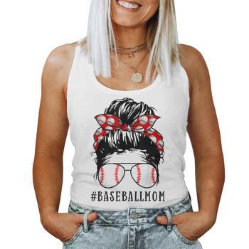 Bleached Baseball Mom Life Messy Bun Baseball Player Mom Shirt & Tank Top 