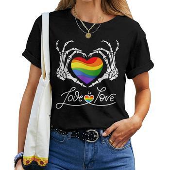 Rainbow Heart Pride Tank Top For Women - LGBTQ Graphic Short Sleeve Tee, Casual LGBTQ Shirt