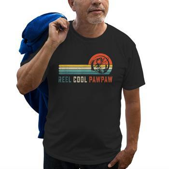 Reel Cool Pawpaw Fishing Dad Gifts Fathers Day Fisherman Mens Back Print  T-shirt