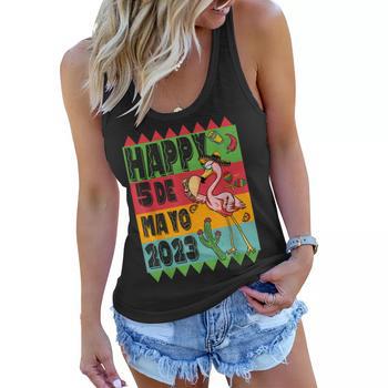 Happy Cinco De Mayo Shirt For Women - Funny Sombrero Graphic Tee, Mexican Fiesta Party Top