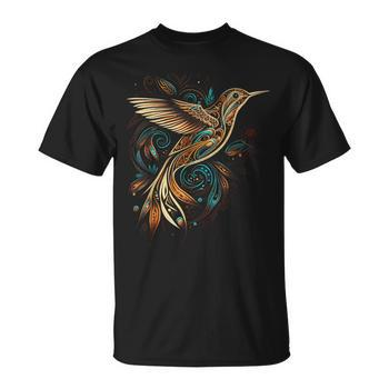 Hummingbird Native American Indian Northwest Tribal Graphic Men's Back  Print T-shirt