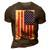 American Wolf Hunter Patriotic For Dad Fathers Day Gift For Mens 3D Print Casual Tshirt Brown