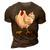 Chicken Body Costume Animal Thanksgiving Halloween  3D Print Casual Tshirt Brown