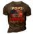 Distressed American Flag Pops Firefighter The Legend Retro 3D Print Casual Tshirt Brown
