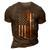 Girl Dad Vintage American Flag Fathers Day Gift For Mens 3D Print Casual Tshirt Brown