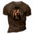 Pitbull Dad Viking Nordic Vikings Pit Bul Warrior Themed 3D Print Casual Tshirt Brown