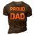 Proud Dad Of Wonderful Kids Gift For Mens 3D Print Casual Tshirt Brown