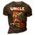 Uncle Of Birthday Unicorn Dabbing Unicorn Matching Family 3D Print Casual Tshirt Brown