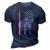 Baseball Usa Flag American Flag Vintage For Dad Fathers Day 3D Print Casual Tshirt Navy Blue