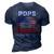 Distressed American Flag Pops Firefighter The Legend Retro 3D Print Casual Tshirt Navy Blue