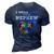 I Wear Blue For My Nephew Autism Awareness Uncle Aunt Puzzle 3D Print Casual Tshirt Navy Blue