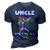 Uncle Of Birthday Unicorn Dabbing Unicorn Matching Family 3D Print Casual Tshirt Navy Blue