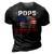Distressed American Flag Pops Firefighter The Legend Retro 3D Print Casual Tshirt Vintage Black