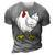Chicken Body Costume Animal Thanksgiving Halloween  3D Print Casual Tshirt Grey