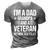 Im A Dad Grandpa And A Veteran Nothing Scares Me Distressed 3D Print Casual Tshirt Grey