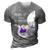 Purple Up For The Military Kids Month Funny Elephant Ribbon 3D Print Casual Tshirt Grey