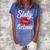 Sixty Licious Sexy Lips Funny 60Th Birthday Party Outfit Gift For Womens Women's Loosen Crew Neck Short Sleeve T-Shirt Blue