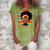 Basketball Mom Black Women African American Afro Gift For Womens Women's Loosen Crew Neck Short Sleeve T-Shirt Green