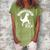 Momasaurus Rex Cute Dinosaur Funny Mothers Mom Gift Women's Loosen Crew Neck Short Sleeve T-Shirt Green