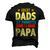 Great Dads Promoted To Papa Dad Daddy Father Stepdad Poppa Men's 3D T-Shirt Back Print Black