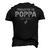 Promoted To Poppa Est2021 Pregnancy Baby New Poppa Men's 3D T-Shirt Back Print Black