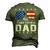All American Dad 4Th Of July Usa America Flag Sunglasses Men's 3D T-Shirt Back Print Army Green