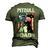 Best Pitbull Dad Ever American Flag 4Th Of July Men's 3D T-shirt Back Print Army Green