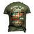 Blessed To Be Called Dad And Poppa Fathers Day America Flag Men's 3D T-Shirt Back Print Army Green