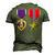 Bronze Star And Purple Heart Medal Military Personnel Award Men's 3D T-Shirt Back Print Army Green