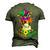 Cute Mardi Gras Beagle Dog Dad Dog Mom Mask Beads Men's 3D T-Shirt Back Print Army Green