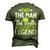 Dad The Man The Myth The Pickleball Legend Men's 3D T-shirt Back Print Army Green