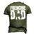 Frenchie French Bulldog Dad Father Papa Fathers Day Men's 3D T-Shirt Back Print Army Green