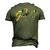 Gear Head Hawaiian Print Mechanic Men's 3D T-Shirt Back Print Army Green