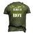 Grandpa Of The Birthday Boy Papa Camo Green Army Party Men's 3D T-Shirt Back Print Army Green